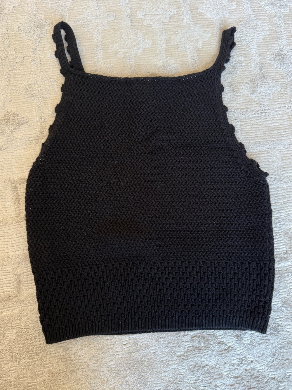 Aritzia Wilfred Black Crochet Knit Tank